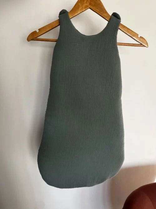 Gigoteuse d'hiver gaze de coton vert sauge