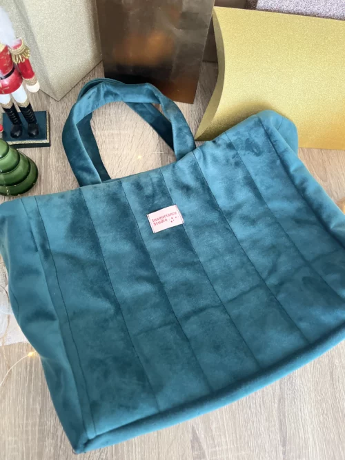 Le cabas velours vert **Edition Limitée Noël**